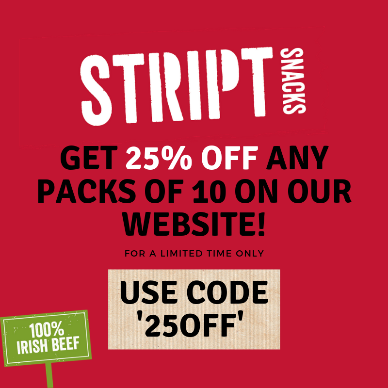 We're giving you 25% off our packs of 10 on our website for a limited time only! 💪 Use code '25OFF' at the checkout and stock up on some tasty protein snacks 😎 striptbiltong.com