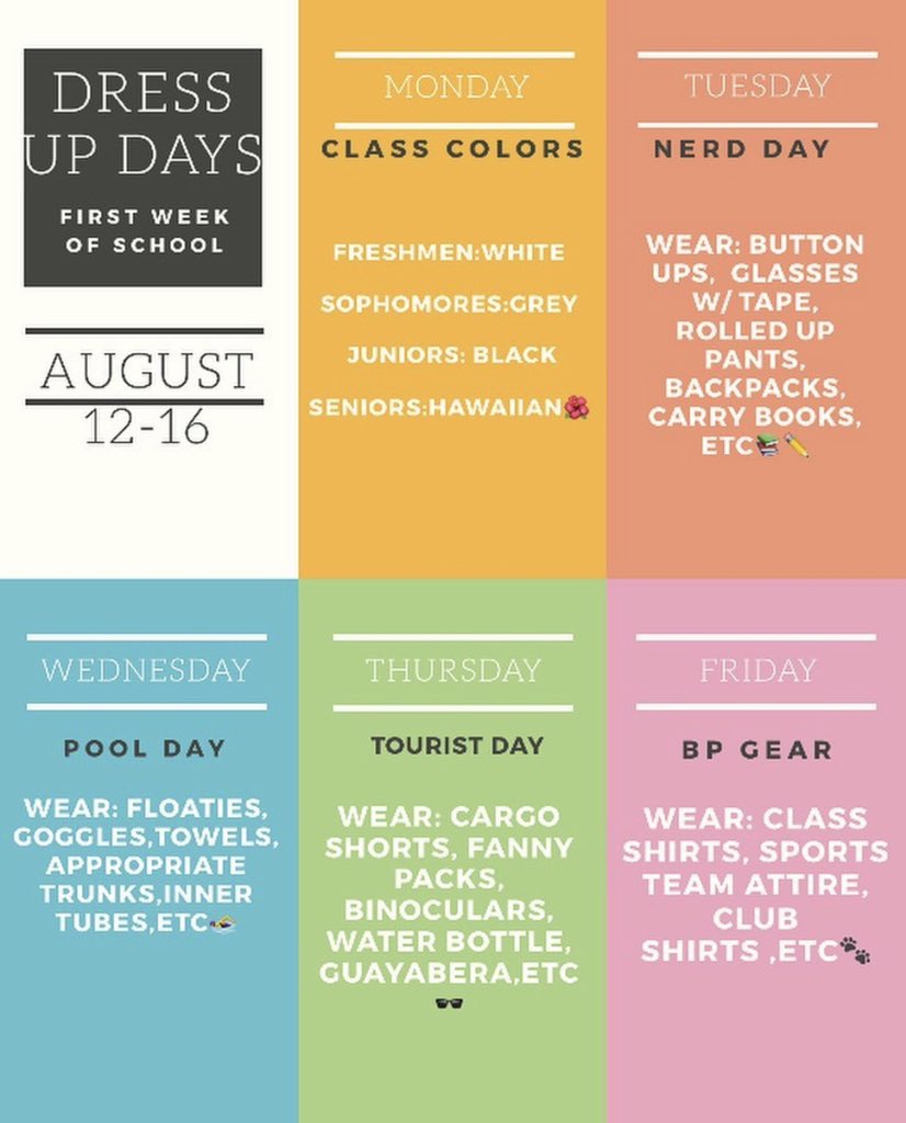 Don’t forget to dress up for our first spirit week of the year coyotes! 🐺💚