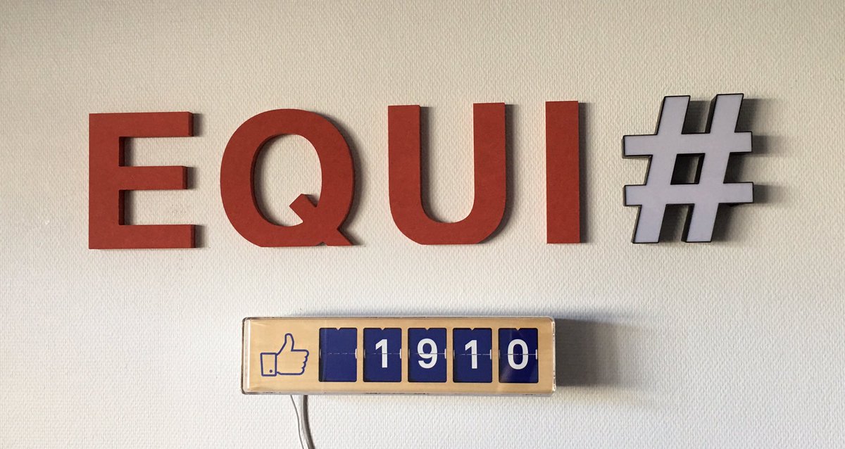 Pour suivre nos fans régulièrement, nous venons d’installer au siège d’Equi#Generali un compteur relié directement au compte Facebook de l’entreprise !