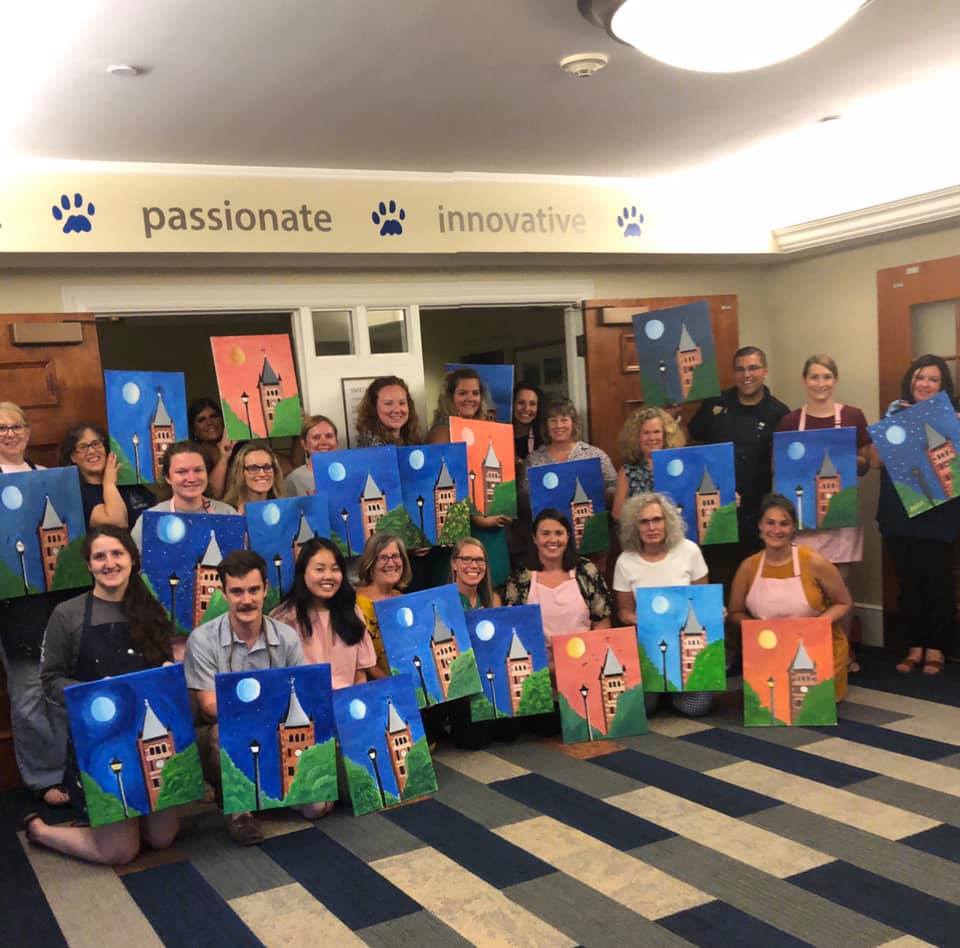 UNHFinAid's tweet photo. What a fun evening painting Thompson Hall with @artwithasplash https://t.co/VVkSfIvhtp