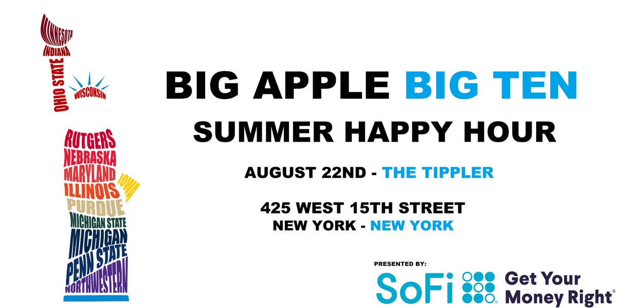bigapplebadgers's tweet photo. Don’t miss the @bigapplebig10 happy hour! Sign up below! #badgers #onwisconsin #bigapplebadgers #bigapplebigten #summer #happyhour 

https://t.co/LDlgrhg0GC https://t.co/6T09SM6DwE