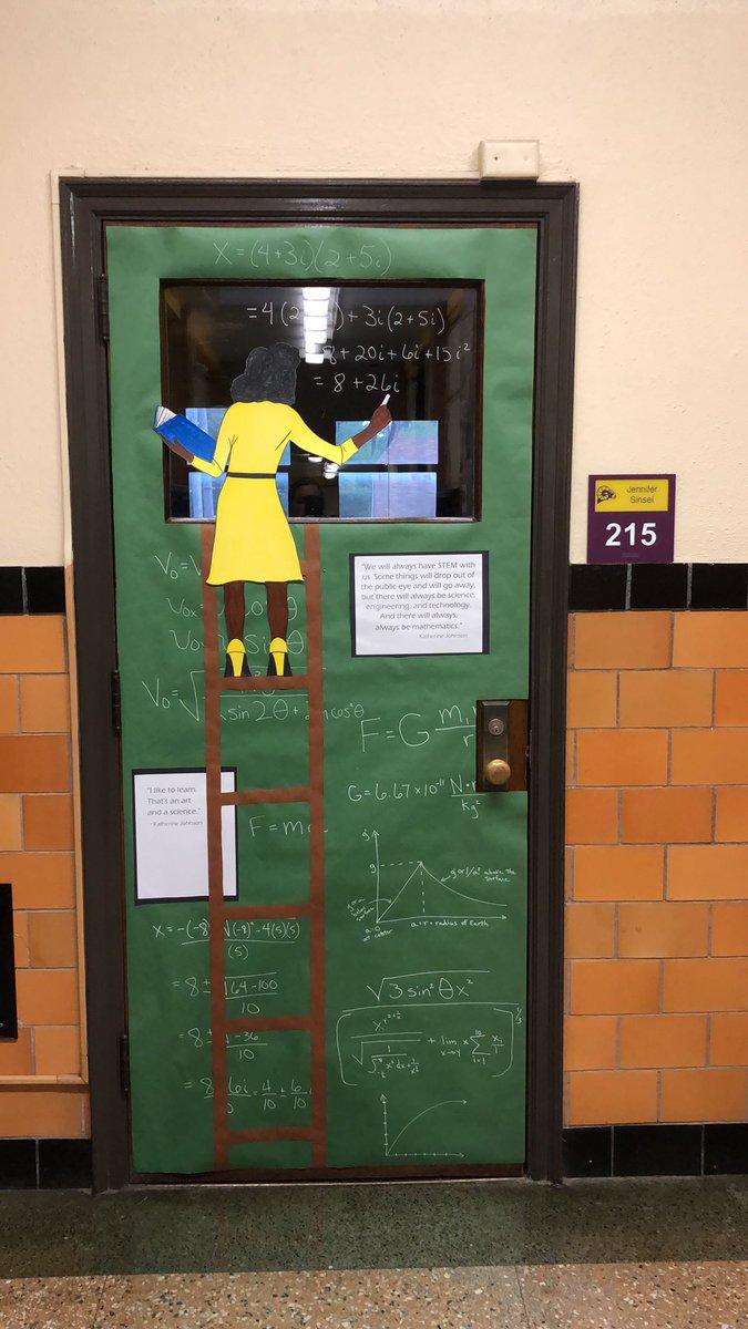 RobinsonMidSch's tweet photo. Mrs. Sinselβs classroom door is AMAZING! WOW! #inspiring #HiddenFigures #STEMforLife https://t.co/DGEOnTR8Yn