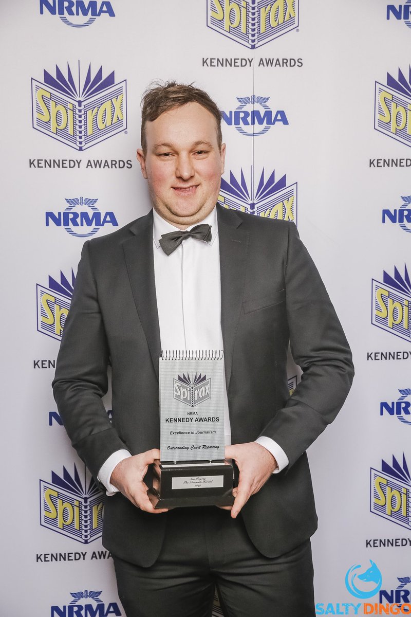 kennedyawards's tweet photo. The Kennedy Award for Outstanding Court Reporting goes to 
Sam Rigney from @newcastleherald 👏 https://t.co/oyOSUrYc5K