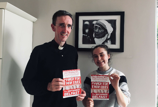 PreciousLifeCom's tweet photo. Massive thanks and appreciation to Fr Peter O'Kane and Rachel, a member of our Youth for Life NI team, supporting and promoting the URGENT #MarchForTheirLives on Saturday September 7th in Belfast!
Join the event page here: https://t.co/zowiIlL3D3
#SaveTheDate to #SaveTheirFate https://t.co/ooG9ohd8OD