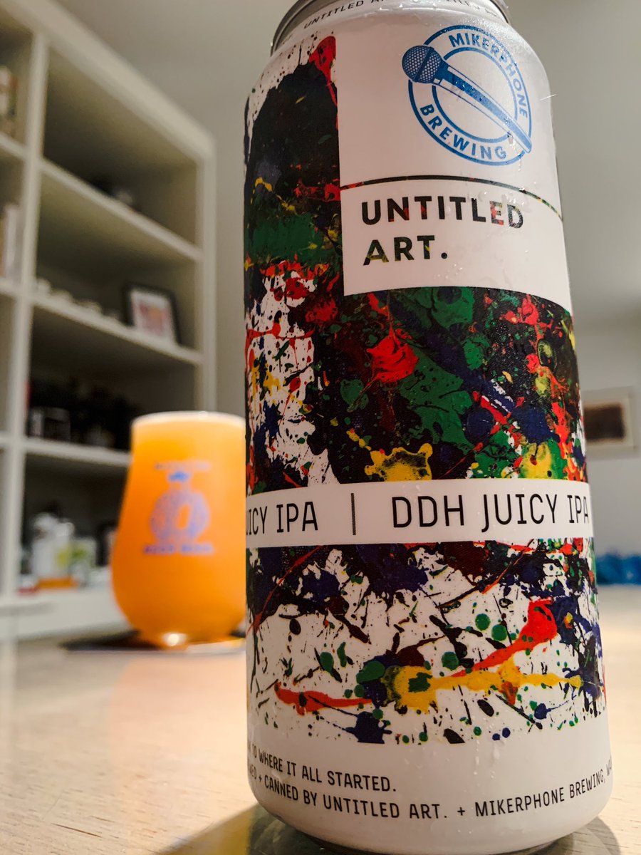 beer_telling's tweet image. これは本当に素敵なコラボ #UntitledArt と #Mikerphone のDDH Juicy IPA (ver4)。
Untitled Artはビールに名前を付けず、代わりにアーティストに描いてもらった絵をラベルにする。
Mikerphoneのコンセプトは音楽にインスパイアされたビール。
アートと音楽、なんて親和性の高いコラボ
#クラフトビール