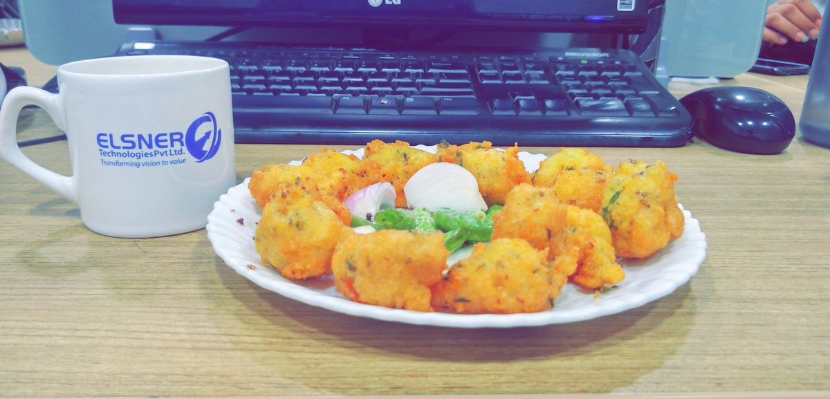 Elsnertech's tweet photo. Rainy season โ, Masala chai โ, Daal Vada and Friday. This evening can't get better than this.
This How Elsnerites enjoy Friday evening!
#chai #daalvada #tea #rain #monsoon #friday #friyay #fridaymotivation #Ahmedabad #AhmedabadRain #Elsner #elsnerites #chailover #food https://t.co/N9JRdQcjgQ