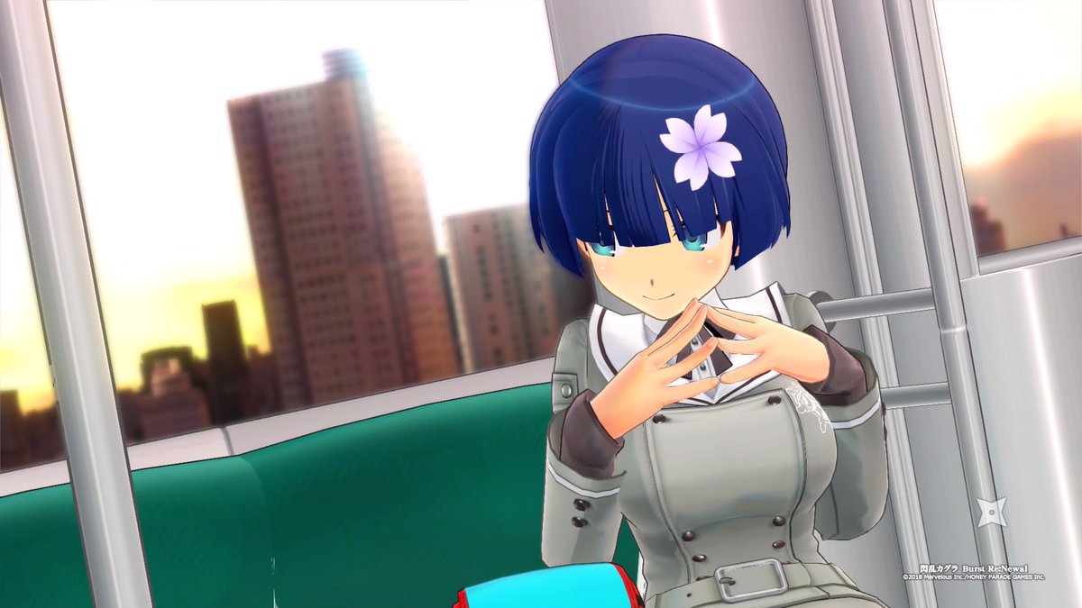 にくのびっぐ3 0 カグラマ 閃乱カグラ シノマスのカードイラストより 電車に揺られる夜桜ちゃんを再現してみました 誰もいない席でぼんやり夕焼けの景色を眺める 贅沢なひとときなのじゃ