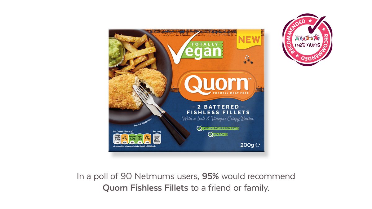 QuornFoods's tweet photo. Our Quorn Battered Fishless Fillets are so tasty they’ve received the Netmums Recommends stamp of approval! Here’s what the mums had to say: https://t.co/UqsNJwdxrj #Netmums #FishFriday #FishlessFillets https://t.co/WoY2I0uBr1
