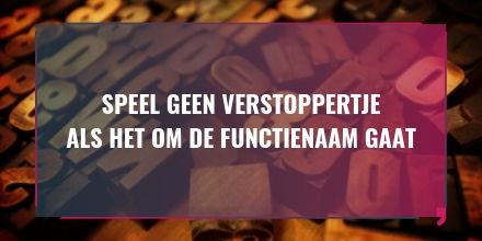 Je hebt een ge-wel-di-ge vacaturetekst geschreven. Alles klopt. Nu alleen die laatste stap nog: een vindbare functienaam. We nemen je mee in een paar eenvoudige manieren om de meest gangbare en daarmee de best vindbare functienaam te achterhalen. Check: ow.ly/t6Tq50vrI8W 🔍