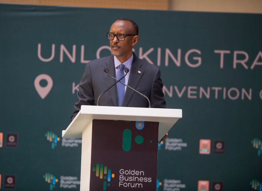 UrugwiroVillage's tweet photo. "The more we trade with each other within Africa, the more we will be able export to the rest of the world, as well, but it increases the understanding of each other and creates a good relationship among our neighbors." President Kagame | #PSFGoldenBusinessForum https://t.co/LyXRAfSUUb