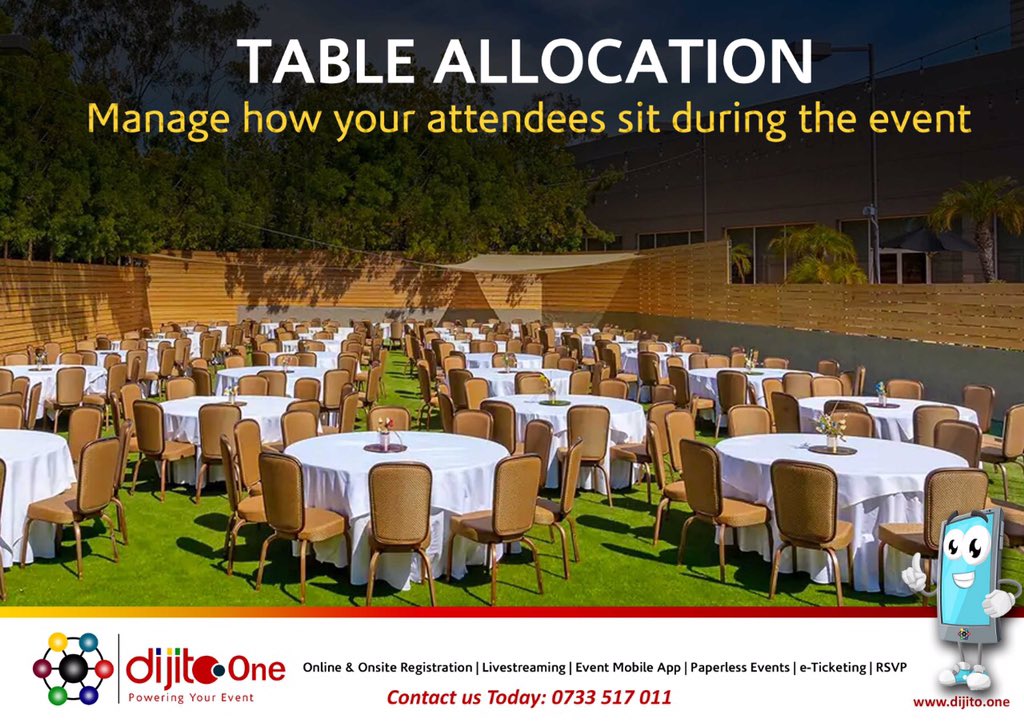 DijitoOne's tweet image. Table Allocation: We help you manage how your attendees sit in your events. #EventAutomation