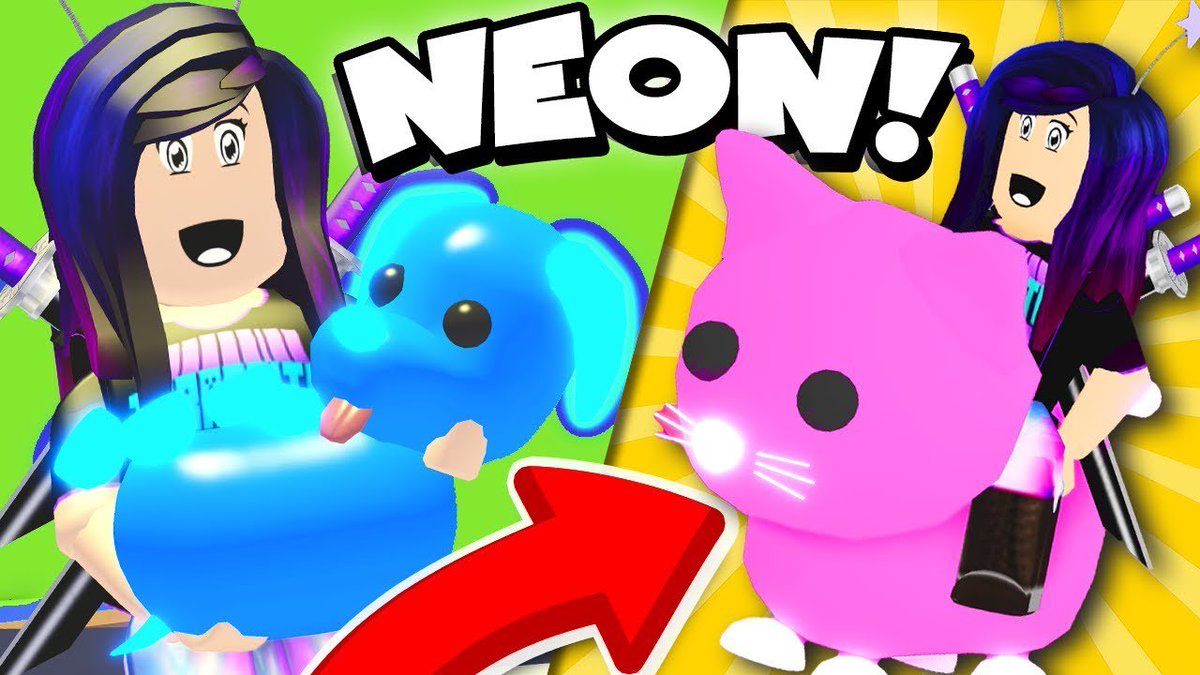 Terabrite Games On Twitter Neon Pink Cat And Neon Blue Dog In Roblox Adopt Me Https T Co P6fld70gsp - neon pink roblox app logo