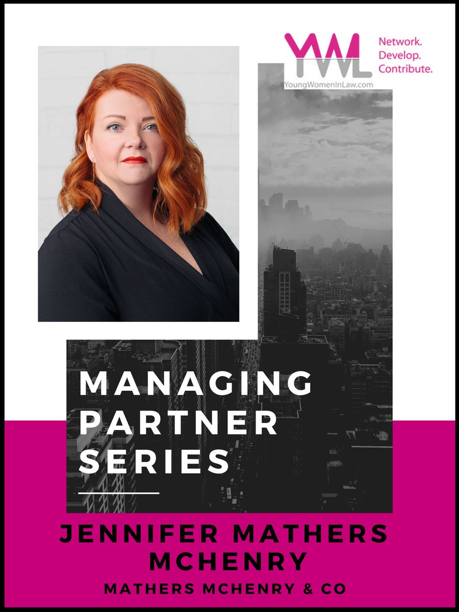 YoungWomeninLaw's tweet photo. Today is the final post in our exciting Managing Partner Series! Head over to the website to read insights and advice from Jennifer Mathers McHenry (@JenniferMMc), the Managing Partner of Mathers McHenry &amp; Co! #YWLBlog https://t.co/QlVtJO7Tmg https://t.co/I9itOlUjru