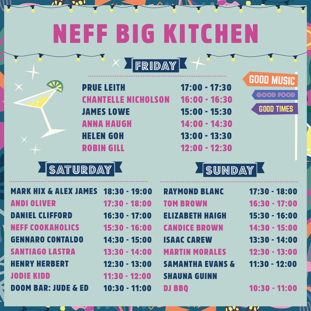 Times for the Main Stage &amp; The NEFF Big Kitchen have landed! 🎪💥

Planners - this is your time to shine…✨ #thebigfeastival