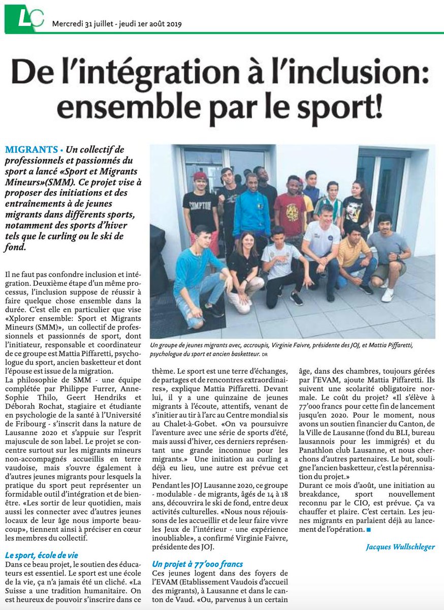 SPDD10's tweet photo. Un exemple éloquent d’un projet suisse à Lausanne qui met en valeur le sport entant que vecteur d’intégration, d’inclusion et de développement ! https://t.co/ckzzJrPARN