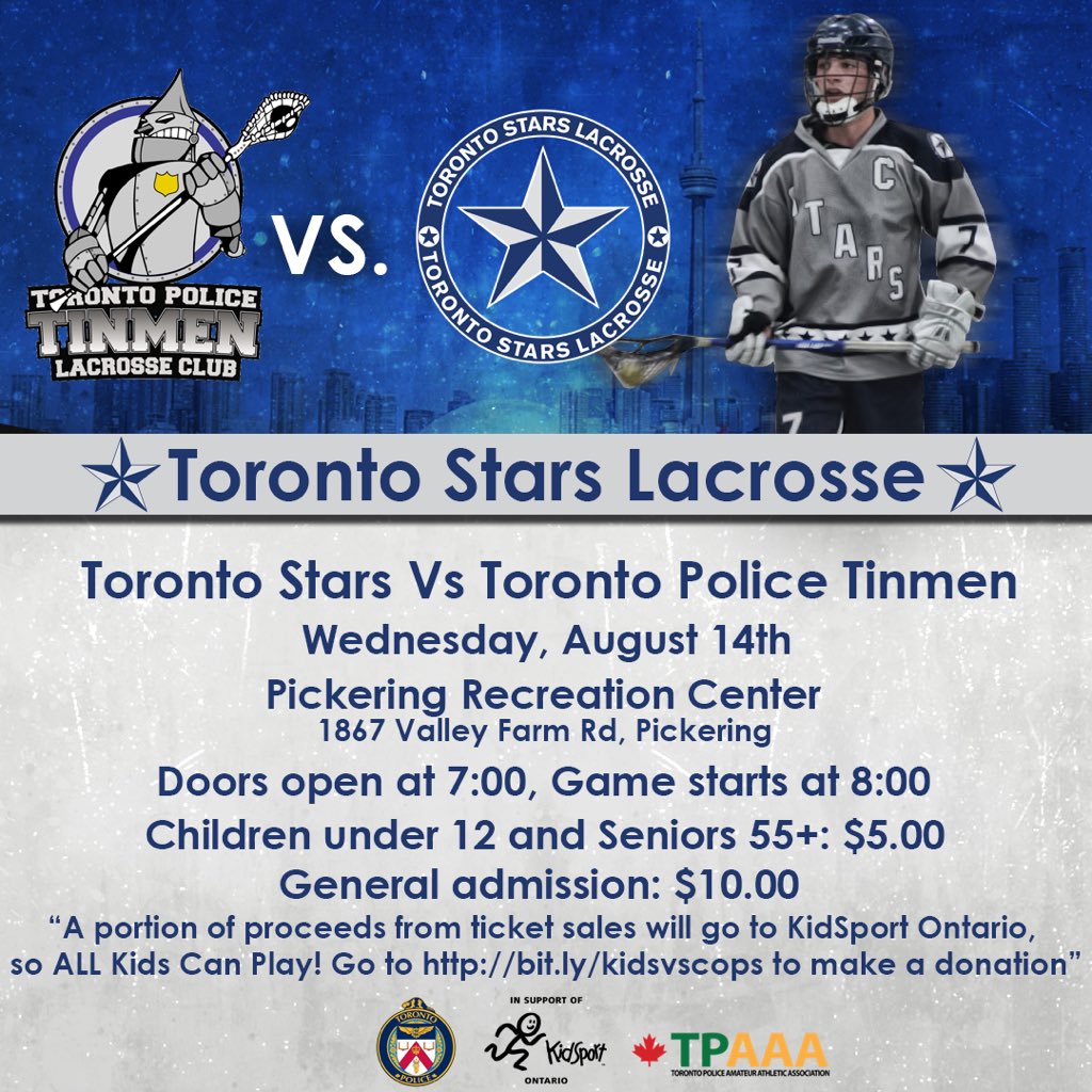 Stars_lacrosse's tweet photo. Come out to Pickering Rec on August 14th to support a wonderful cause and watch some great lacrosse https://t.co/ZmMBFCPdjL