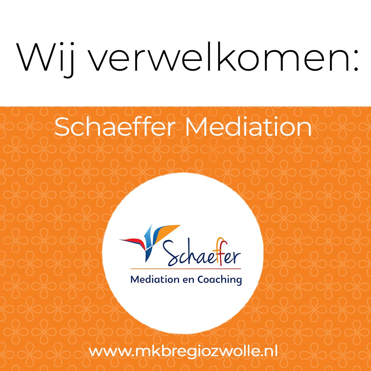 mkbregiozwolle's tweet image. Wij verwelkomen Schaeffer Mediation @SchaefferHerman uit Zwolle als lid van @mkbregiozwolle. Als onafhankelijke en deskundige #bemiddelaar helpt Schaeffer Mediation mensen in #conflict om d.m.v. #mediation tot duurzame oplossingen te komen. Meer info op: buff.ly/2MasOqg