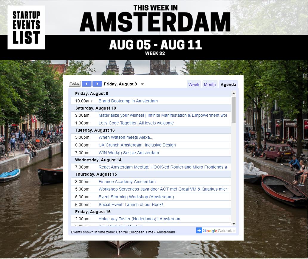 Startup Events List - Amsterdam tweet media