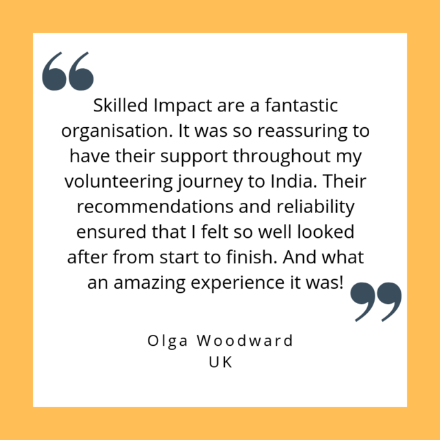 SkilledImpact's tweet photo. Thanks for leaving us a great review Olga! We hope to see you again soon in India! #travel #volunteerabroad https://t.co/O60Mn6K0iC