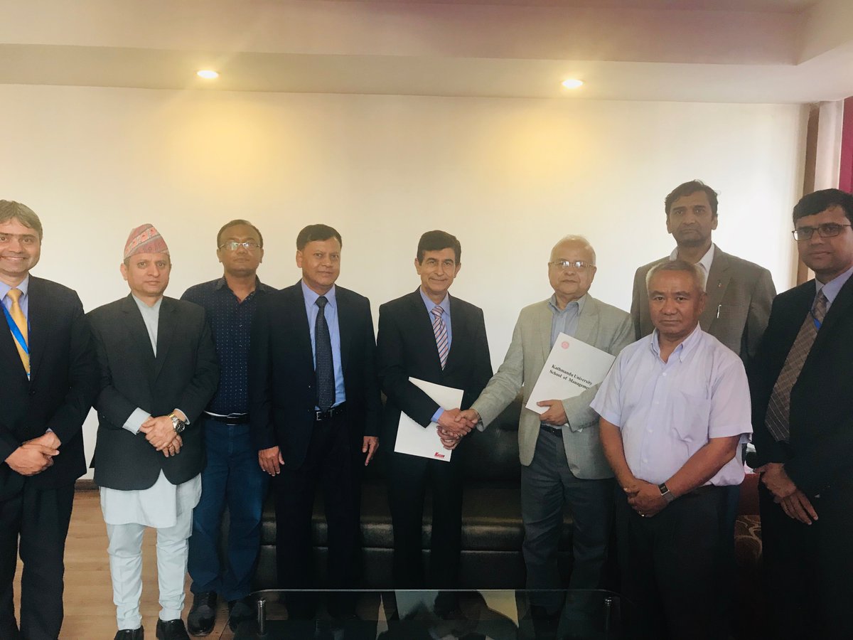 NASC_Nepal's tweet photo. NASC and KUSOM entered into MoU on 6 August 2019 with the objectives to complement each-other on academic work and public sector capacity building. NASC Executive Director, Punya Prasad Neupane and KUSOM Dean, Bijaya KC signed the MOU. https://t.co/UUpm4jCvqY