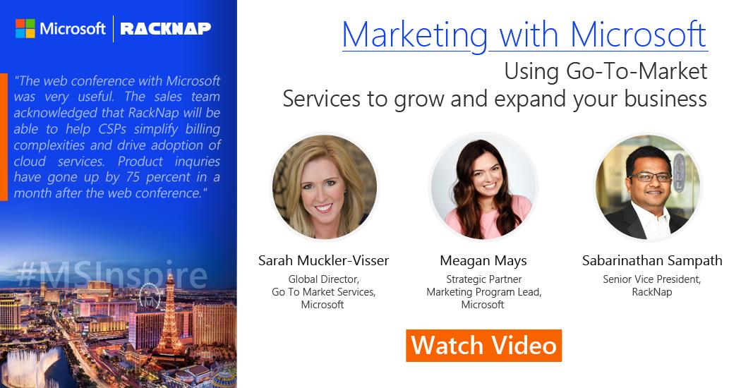 RackNap's tweet photo. RackNap SVP @SabariSampath’s session at #MSInspire - “Marketing with Microsoft”, was well-received by 800+ attendees.
In case you missed it, here is the on-demand recording for you: https://t.co/i6icckKQFU
@SrhMuckler #MSPartner #digitalmarketing #MicrosoftGTM https://t.co/VP3b028r2H
