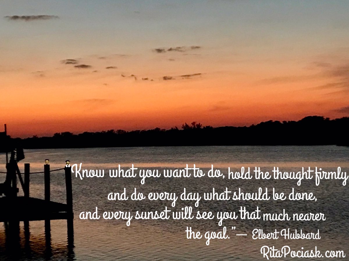 RPGolfFitness's tweet photo. “Know what you want to do, hold the thought firmly, and do every day what should be done, and every sunset will see you that much nearer the goal.”
― Elbert Hubbard
#ritapociask #rpcoaching #areyoureadyfitness #qouteoftheday #qotd #elberthubbard #elberthubbardquotes #sunsets https://t.co/BaS2hEYodi