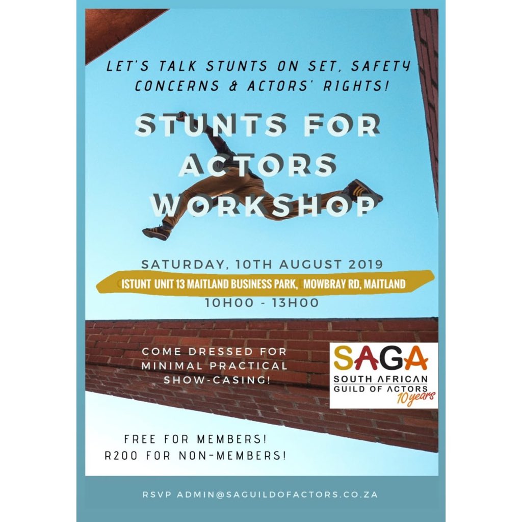 SAGActors's tweet photo. Don’t miss out on an exciting session of Stunt work for Actors! Book now to secure your place. RSVP admin@saguildofactors.co.za #stunts #iamactor #whatsyoursaga https://t.co/N86DGEknqD