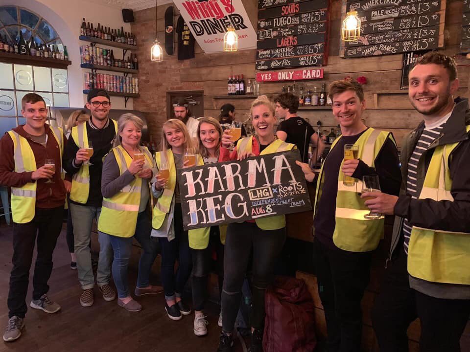 RootsStreetTeam's tweet photo. We would like to say a massive thank you to @SmallBarBristol and @LHGBrewingco for having us as their chosen beneficiary for their Karma Keg!

ALL profits from the sale of Counter Balance goes to us! 

Here we are enjoying a very delicious glass last night! 🙌🏼🍻 https://t.co/neFs9dvdYx