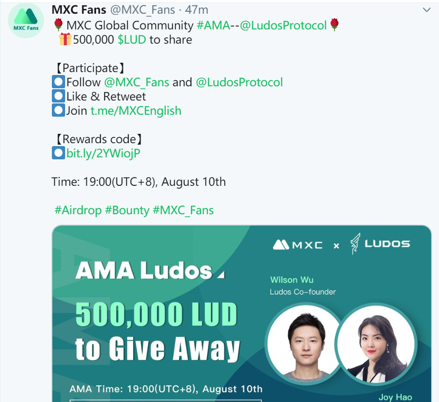 LudosProtocol's tweet image. THE BIGGEST AWARD FOR LUD FANS, 
19:00 (UTC+8) AUGUST 10TH
500,000 LUD IS WAITING FOR YOU, COME AND JOIN US
#lud #ludosprotocol #game #blockchain #technology