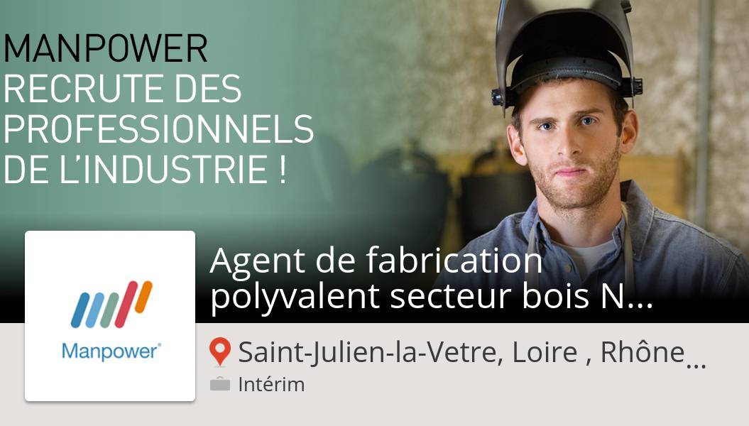 Fafournoux_C's tweet photo. #ManpowerFrance recherche un(e) #Agent de fabrication polyvalent #secteur bois Noiretable (H/F) Saint-Julien-la-Vetre, Loire , Rhône-..., postulez dès maintenant! #job https://t.co/Y44hLi72lg https://t.co/q3Twkmiz2k