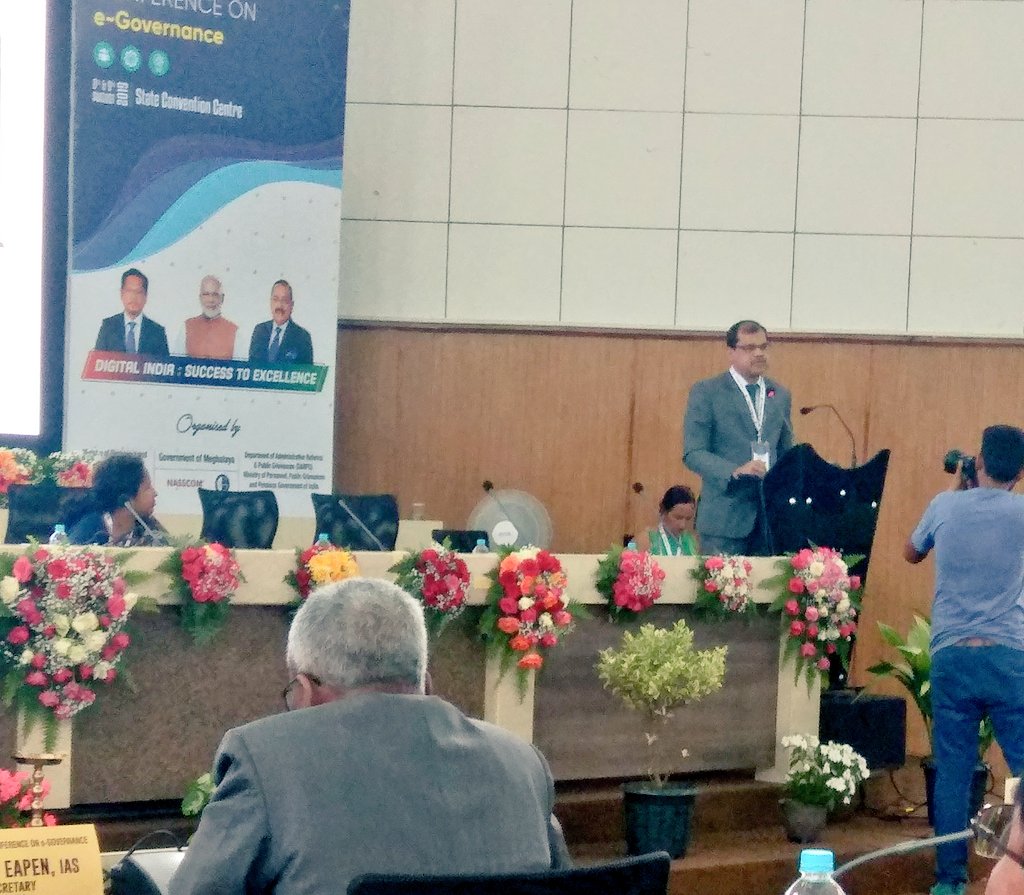 EIT_Odisha's tweet photo. Odisha Secretariat Workflow Automation System implementation in State Secretariat was presented by Shri R N PALAI, Special Secretary, E&amp;IT Department in Plenary Session on 9th August 2019 during National Conference on e-Governance held at Shillong @btushar02 @CMO_Odisha @stpibbsr https://t.co/8HdkcANh13