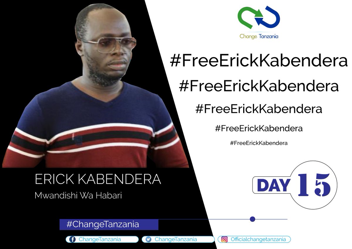 ChangeTanzania's tweet photo. Siku ya 15
#FreeErickKabendera #ChangeTanzania https://t.co/43lcQ2ich0