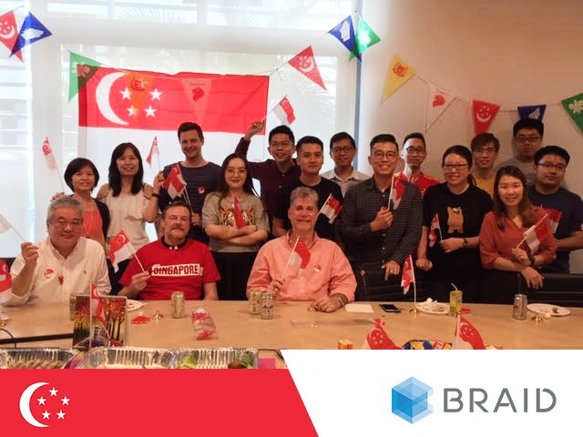 BraidGroup's tweet photo. Happy National Singapore Day! Celebrating 54-years of independence.  🇸🇬 Have a great day from all of us at Braid. #NDP2019 #SingaporeNationalDay https://t.co/96prHJmWul