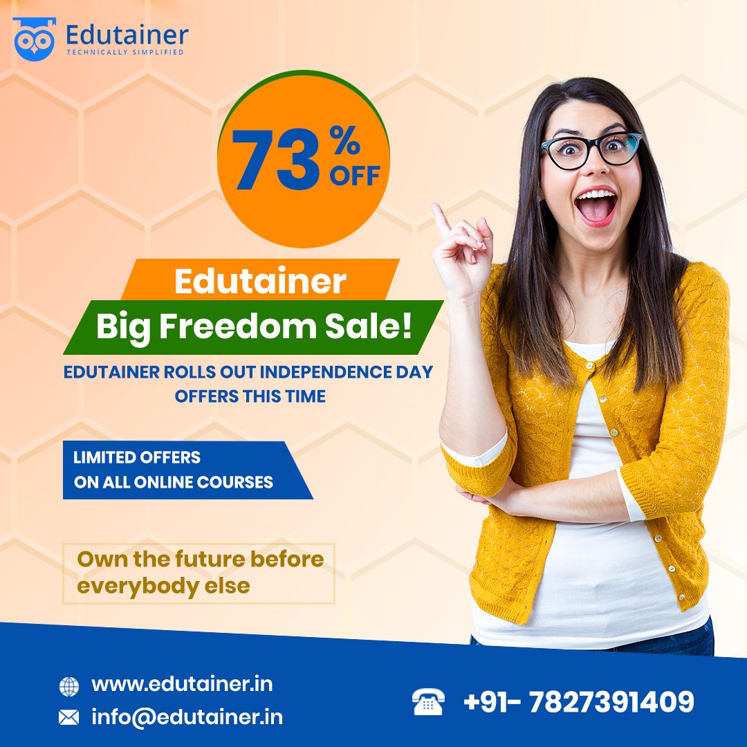 edutainer2's tweet photo. Be The Cause of Unity, Fight against Corruption, Flair the flag of our nation, And feel Independent by getting 73% off on 73rd Independence Day.
#Edutainer #RoboticsTraining #Robotics #IoT #IoTTraining #RoboticsCourses #IoTModules #Jobs #Technology #Python https://t.co/wHXAswhZNQ