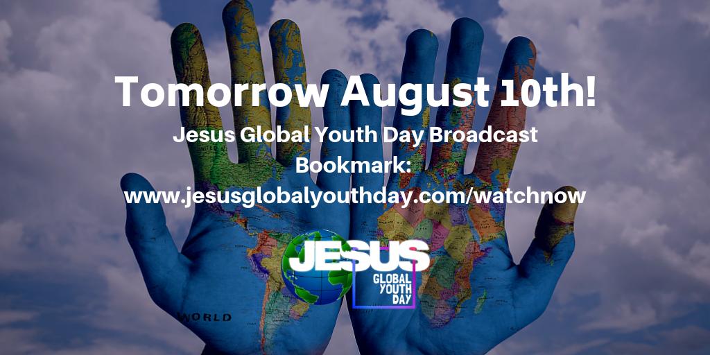 JesusGYD's tweet photo. The day of the Jesus Global Youth Day Broadcast is tomorrow!  Get your group excited by viewing the music video here https://t.co/Lni0ezHRgf
Then make sure you have https://t.co/1a6u5l0P2j bookmarked!  We are so very excited to see the gospel spread across the next generation. https://t.co/rIc5RalyB6