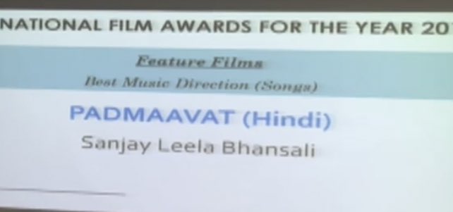 Best Music Direction: #SLB for #padmaavat @RanveerOfficial @deepikapadukone @bhansali_produc @SriramIyengar @SLBfilm @filmpadmaavat @rohiniyer @MediaRaindrop