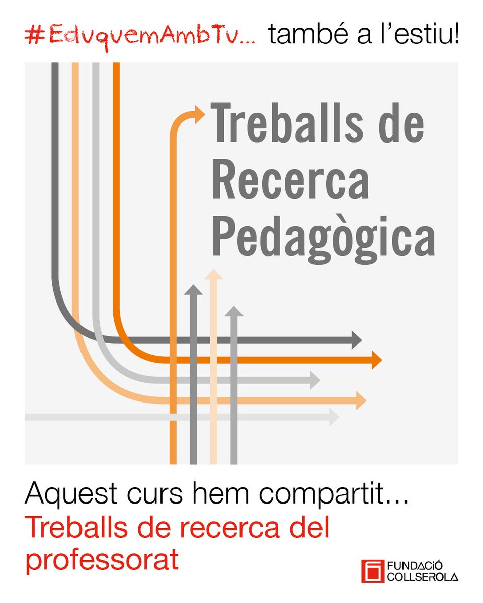 FCollserola's tweet photo. Quatre han estat els treballs premiats a la V Convocatòria dels Ajuts per a Treball de Recerca Pedagògica, adreçada al professorat i personal de la Fundació Collserola, per impulsar la investigació relacionada amb el món de l’educació. Moltes felicitats! #EduquemAmbTu https://t.co/zIhKi6gh1v