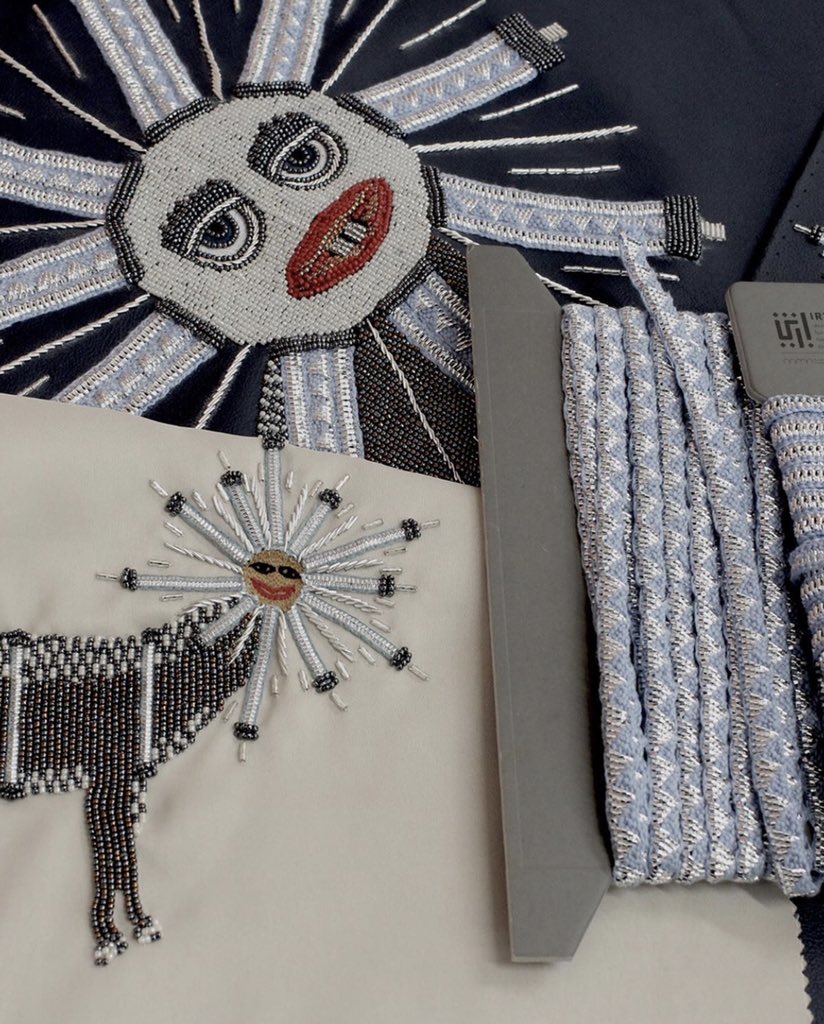 IrthiCouncil's tweet photo. Championed by a character, which have been developed into a collection of embroidered camel leather panels. The contemporised story-telling approach involved Irthi's artisans’ Talli braiding techniques to illustrate the famous “Al Kharrarif” characters.
#irthi #irthicouncil https://t.co/CJU7Ivo0F1