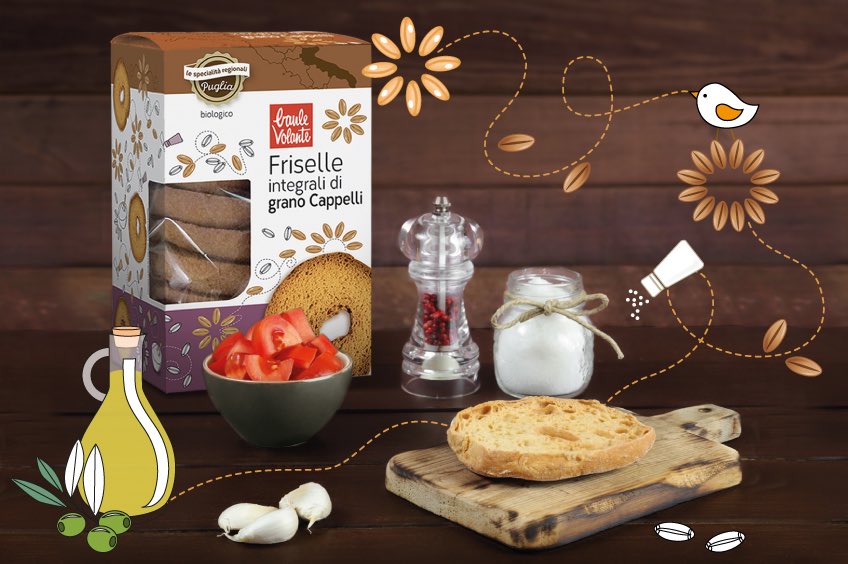 C’è un prodotto della tradizione pugliese che è in grado di scaldarvi il cuore con la sua semplicità... Le friselle! Con farina integrale di grano Cappelli, combinano la genuinità dei sapori di una volta ad un gusto ricco e deciso.