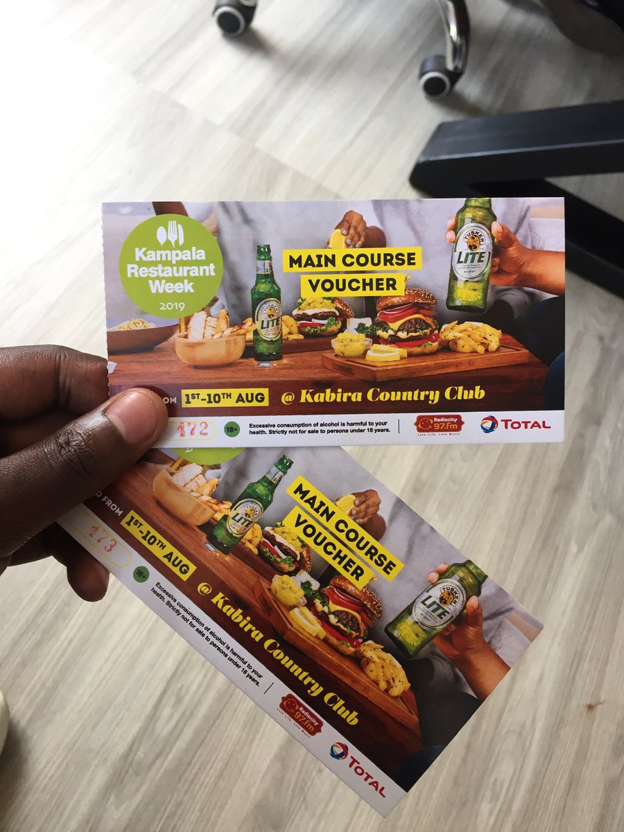 enywaru's tweet photo. Tomorrow is the final day of the #KlaResturantWeek, an original culinary experience & celebration in Uganda.
Have you had yourself a meal yet? Well Iโm not giving out these vouchers because I also want them. ๐ฅฐ๐
Go and support sis. ๐๐ https://t.co/qiwgWbZ9ij