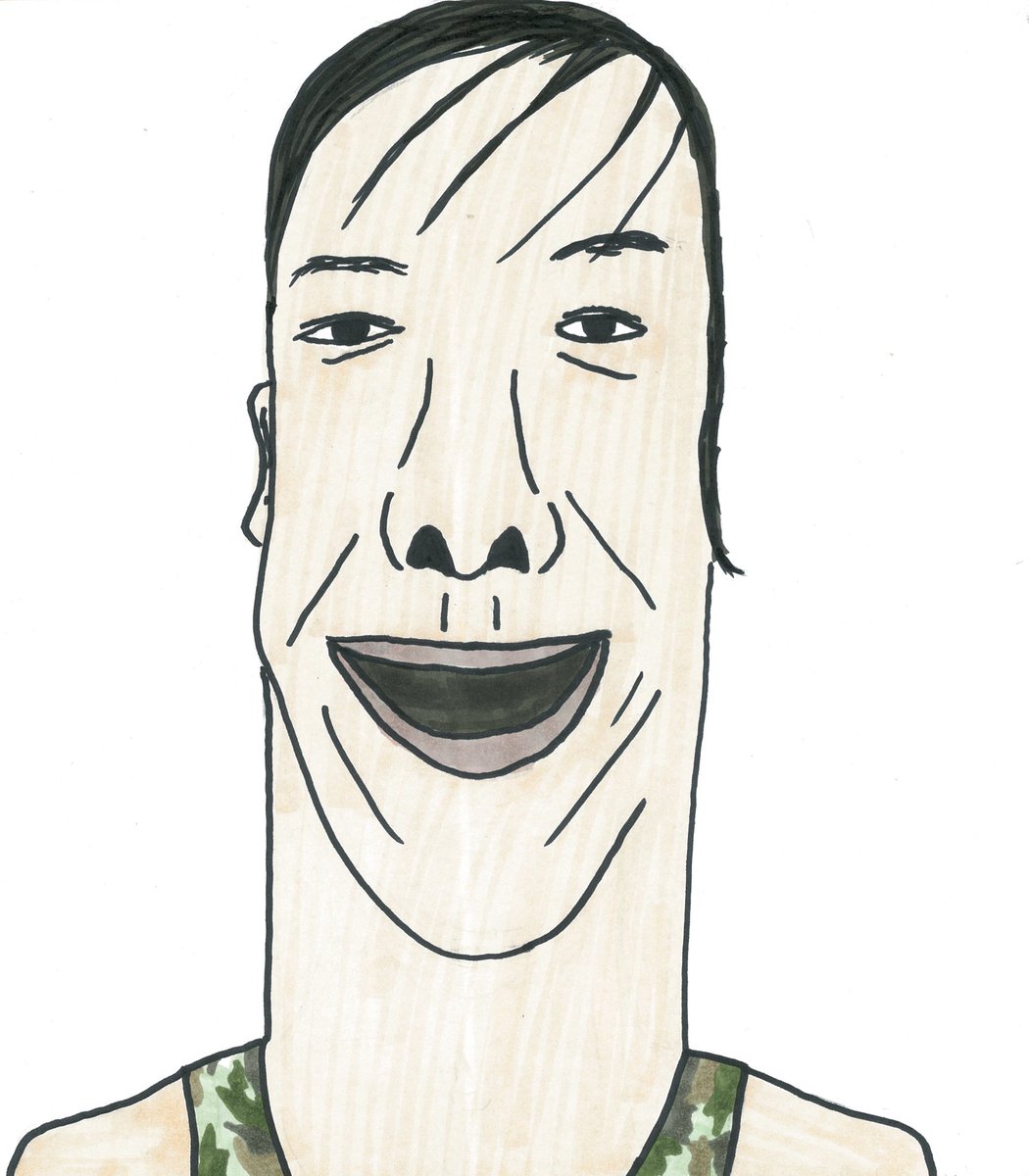 さえない似顔絵22】 藤崎マーケット トキさん #さえない似顔絵