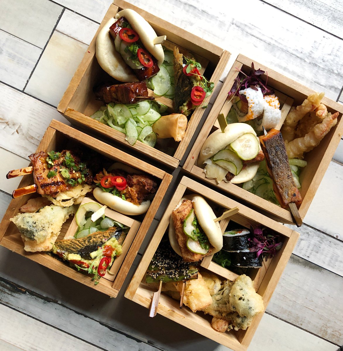 cottonopolisNQ's tweet photo. Friday lunch? It's got to be the Bento Box...

Choose from Veggie, Spicy Chicken, Kurobata Pork &amp; Seafood. Available now until 4pm. https://t.co/ssLYlgfWfg
