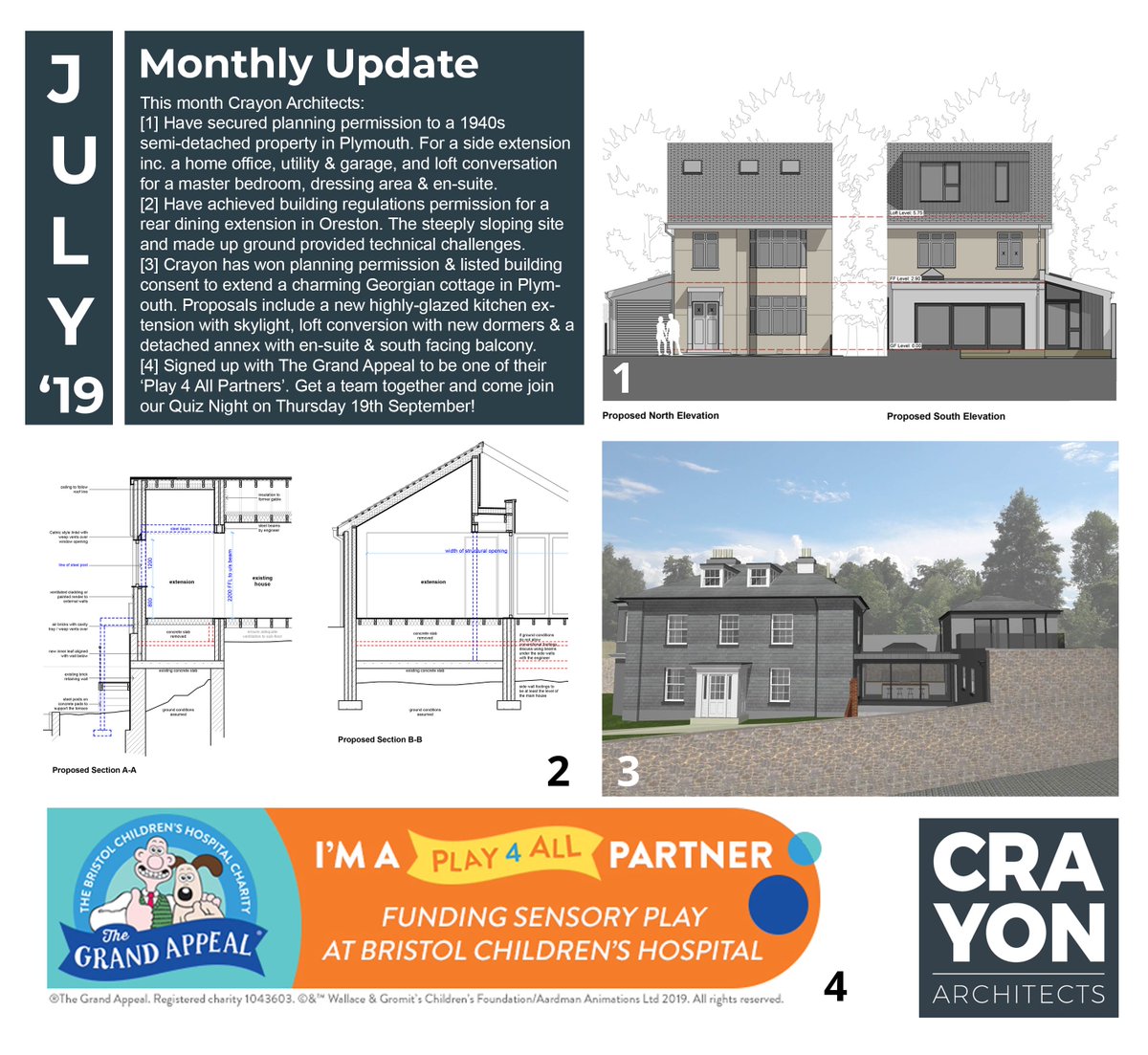 Take a look at our monthly update for July to see what we've been up to! #monthlyupdate #newsletter #news #crayonarchitects #plymoutharchitects