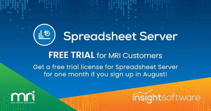 insightsoftware's tweet image. @mrisoftware users, get a FREE one-month trial license of #SpreadsheetServer during the month of August. Get your FREE license here: bit.ly/2M6jmUu