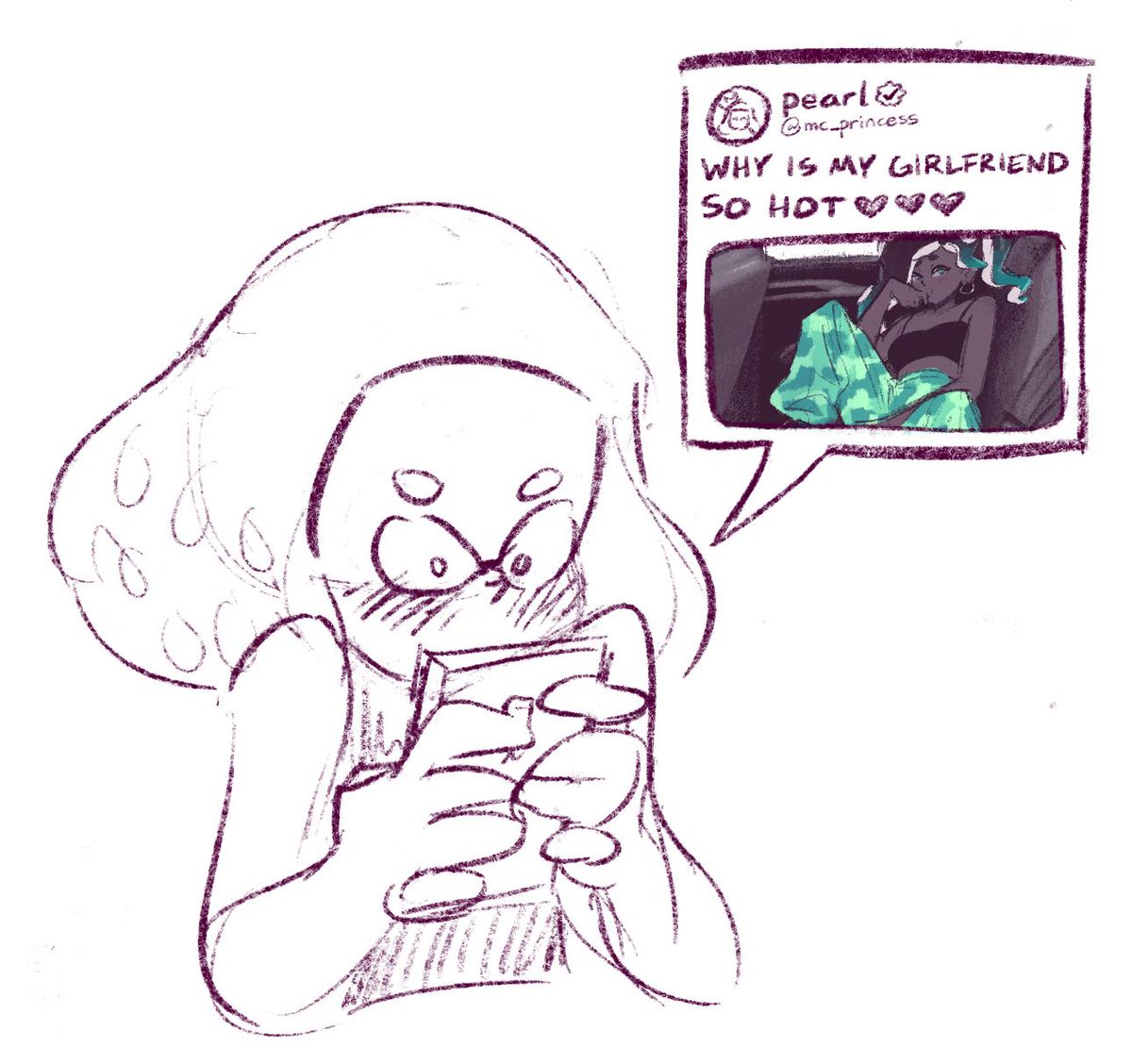 i fleshed out one of my marina sketches and then i made it gayer #pearlina