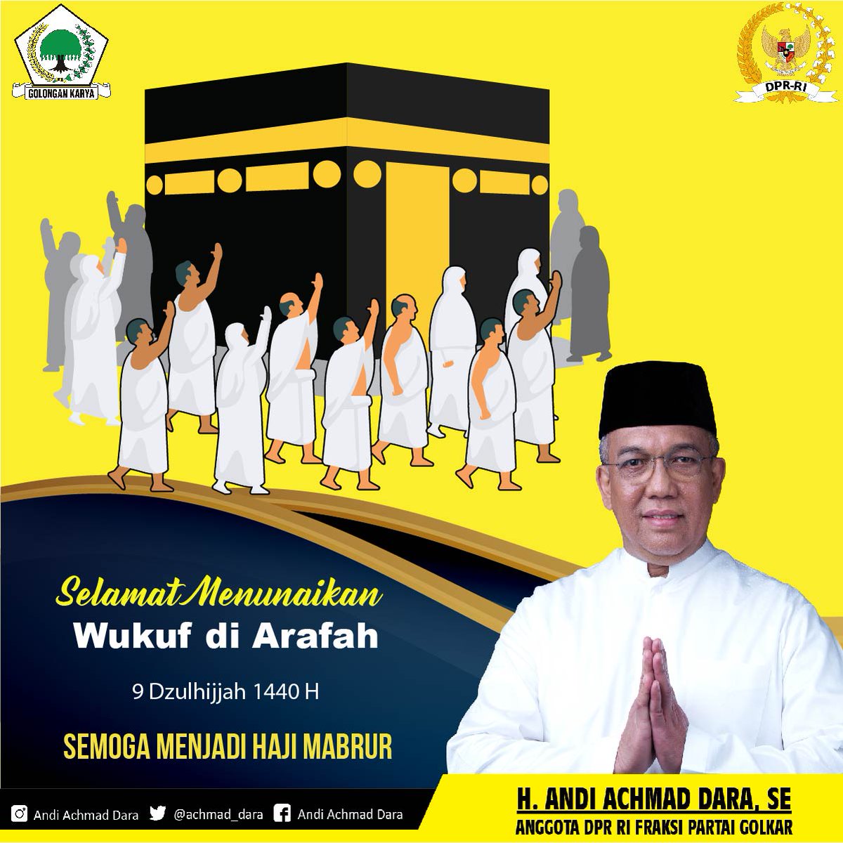 achmad_dara's tweet photo. Saya berdoa semoga para jamaah haji dari Indonesia, khususnya dari Kota Tangerang, Kota Tangerang Selatan dan Kabupaten Tangerang, dapat melaksanakan wukuf sebagai rukun haji dengan sempurna. 

Semoga menjadi haji mabrur

Salam,
H. Andi Achmad Dara, SE

#wukuf #arafah #haji https://t.co/2a8lLvTiFV