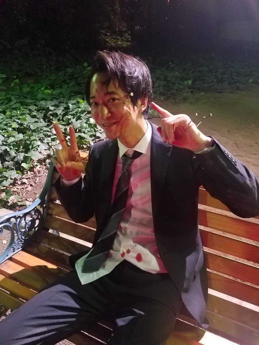 koiyami_ntv's tweet photo. 全身にビスを打たれて殺害された神谷刑事😱撮影オフショット‼️

#浅香航大
#とっても痛そうだけど
#大丈夫です生きてます
#笑顔のせいでロックなフランケンに見えてしまう件
#怖いのが苦手な方ごめんなさい
#特殊メイクの詳細は後日
#あなたの番です
#あな番
#第16話は8月11日夜10時半
#ザワつく日曜日 https://t.co/ch1gLT2vTq