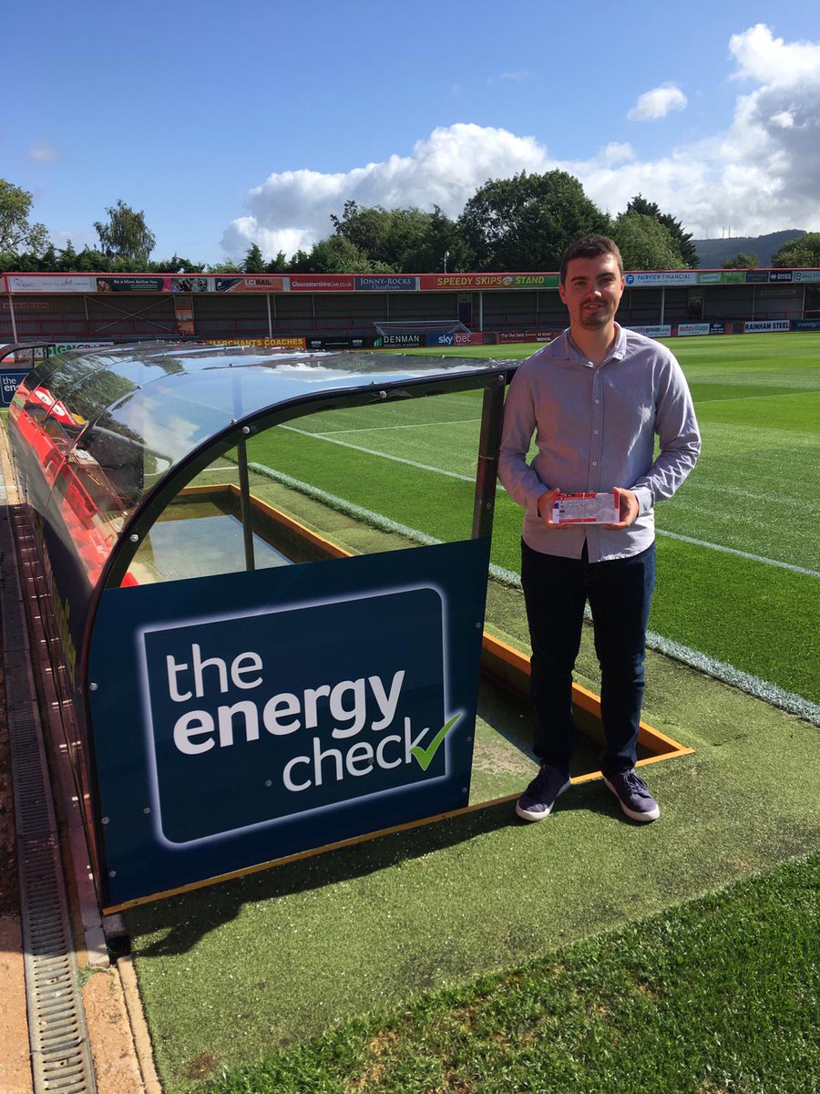 theenergycheck's tweet photo. Congratulations to Sam Edwards seen here collecting his season tickets to @CTFCofficial, which he won in July's Facebook competition.
And thanks to the club for taking these photos before the rain set in for the weekend 😀
#CheltenhamTown #CompetitionWinner #EnergySavingExperts https://t.co/6y2njOPDTO