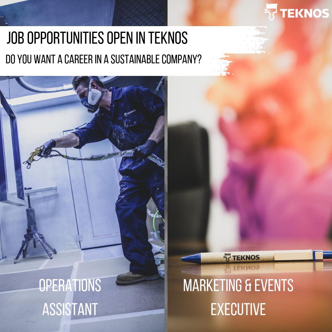 TeknosGBI's tweet photo. We currently have vacancies at Teknos and we are looking for talented people to join! The vacancies are 'Operations assistant' and 'Marketing and events executive'. Application closes on 30th August. Read more here. https://t.co/NHXzCMVhep #TeknosPaints #TeknosGBI #FridayFeeling https://t.co/PZoiGdNRRH