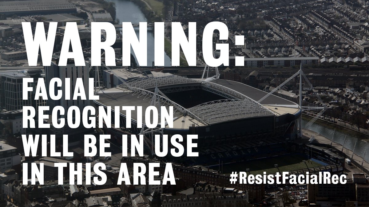 A week today police will use #FacialRecognition against fans attending Wales v England at Cardiff's Principality Stadium. We've taken South Wales Police to court to stop its use of this invasive tech. It has no place in a democratic society